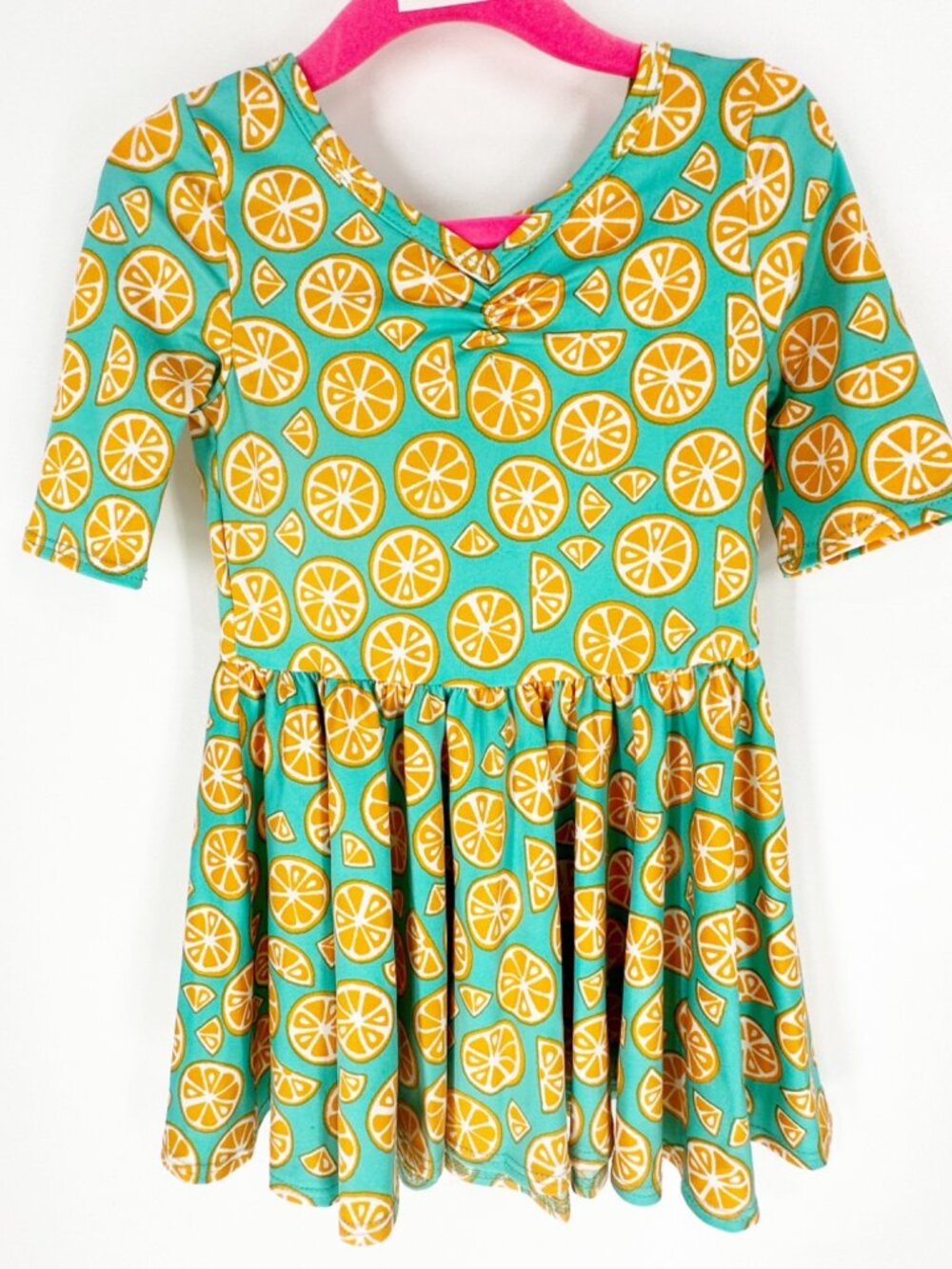 Dotdotsmile Girls Dress Size 2T Orange Fruit New With Tags 3/4 Sleeves